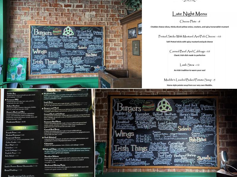 House of Henry Irish pub and eatery Menu