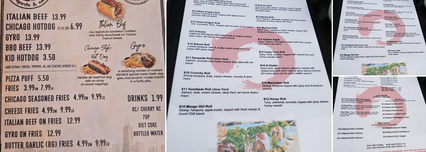 Red Koi Menu