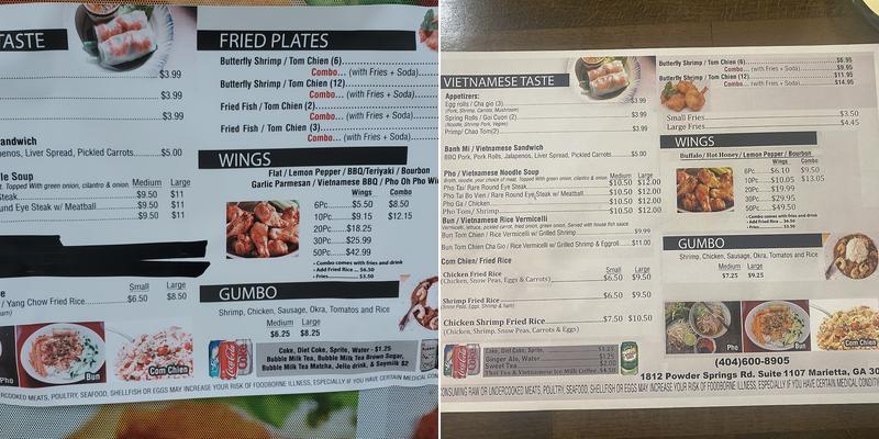 Cafe Wing Max Menu