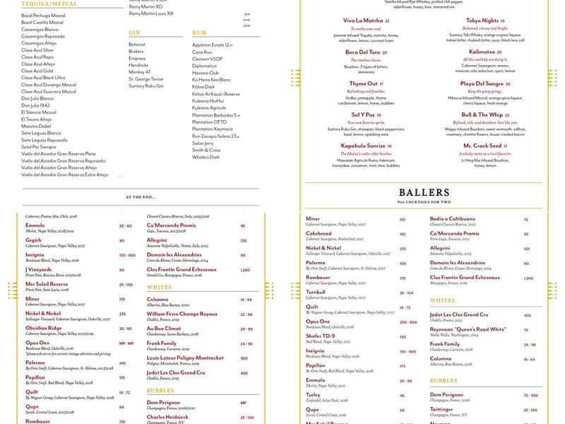 Blind Ox Menu