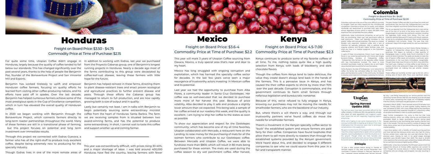 Utopian Coffee Roastery Menu