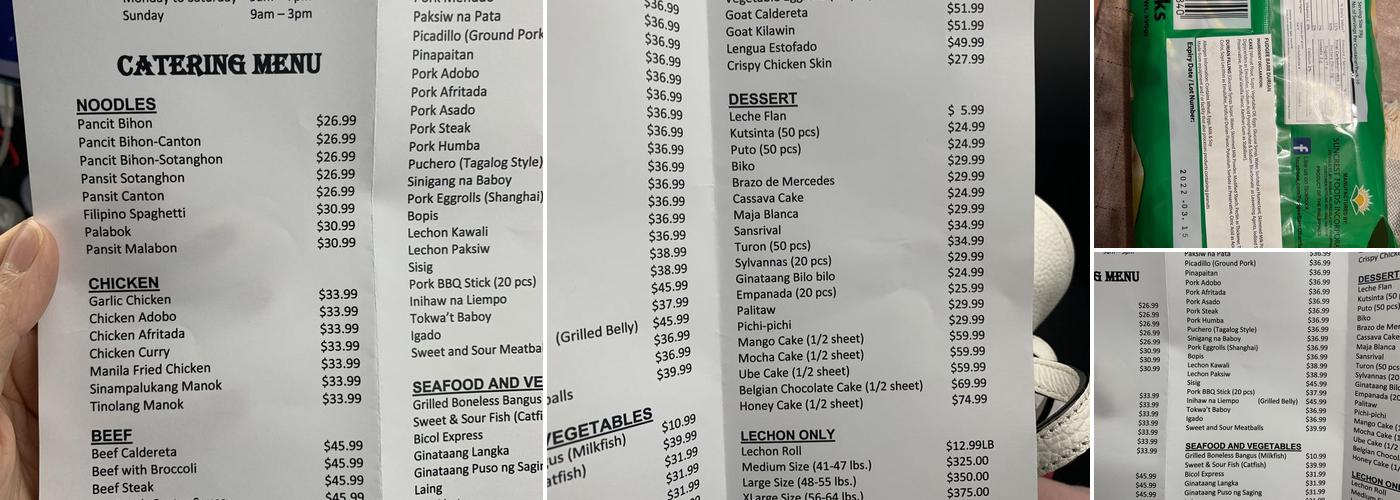 Pinoy Corner Aurora IL Menu