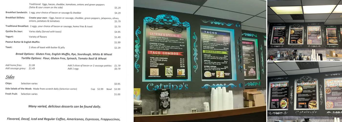 Catrinas Express Menu