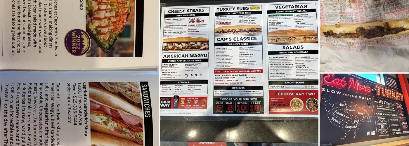 Capriotti's Sandwich Shop Menu