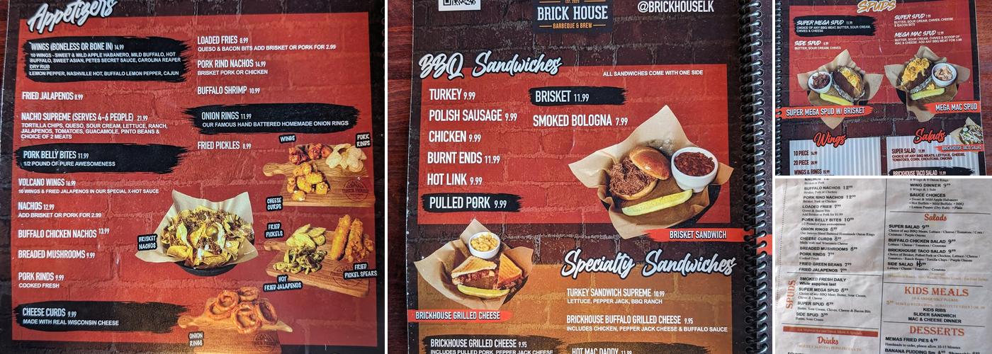 BrickHouse BBQ & Brew Menu