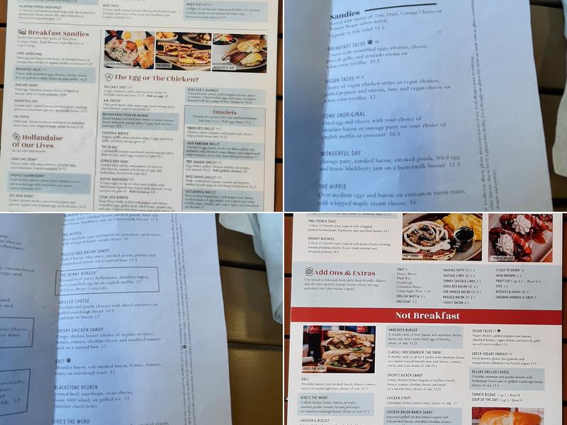 Early Bird Brunch Menu