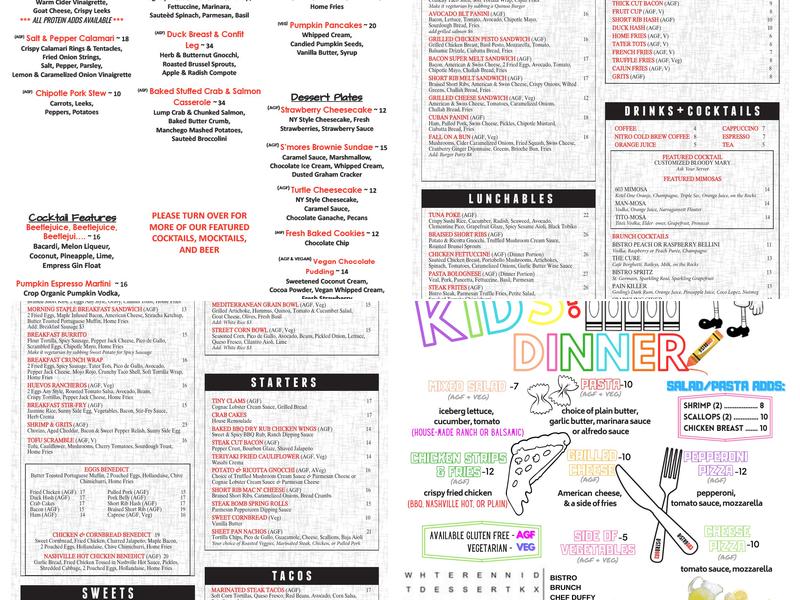 Bistro603 Menu