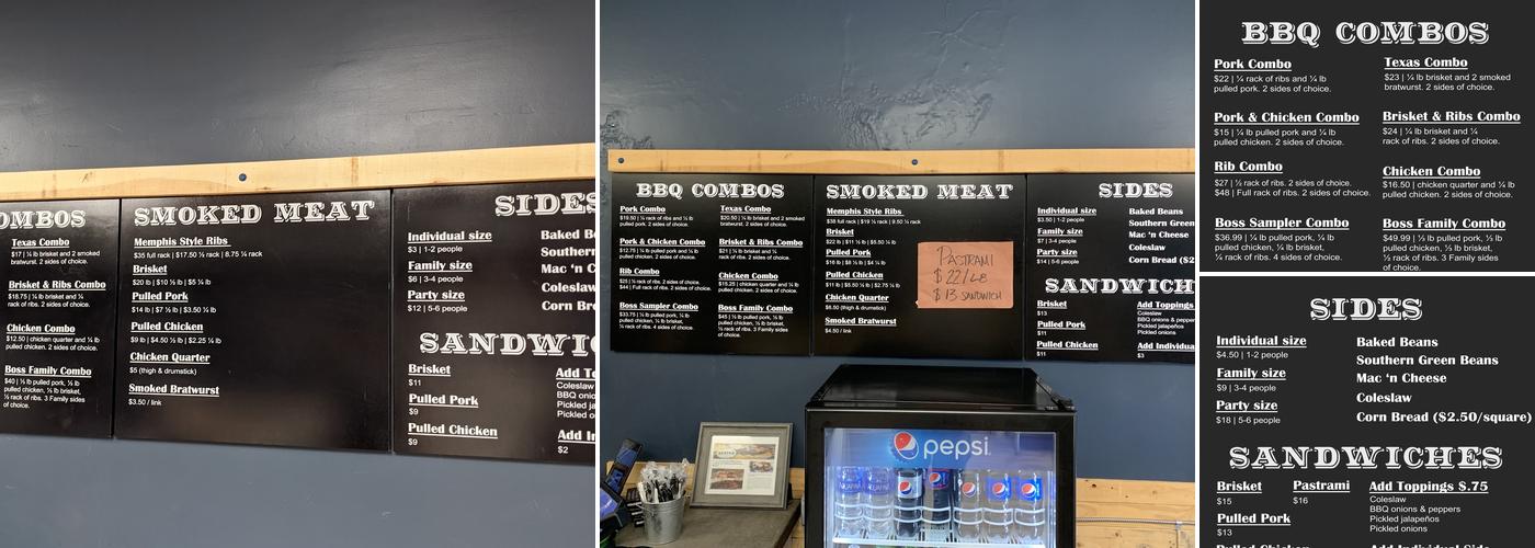 Boss Hog Barbecue Menu