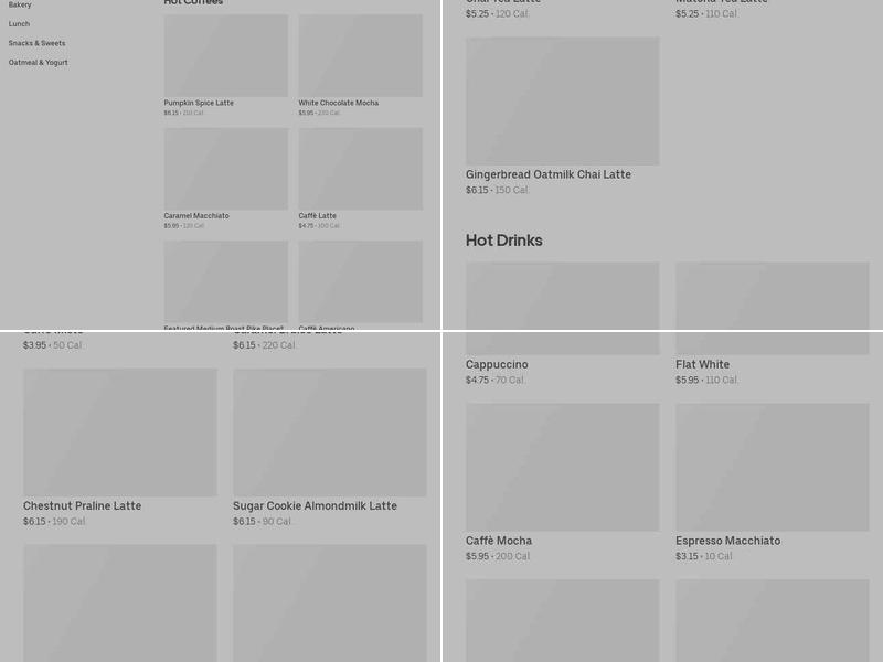 Starbucks Menu