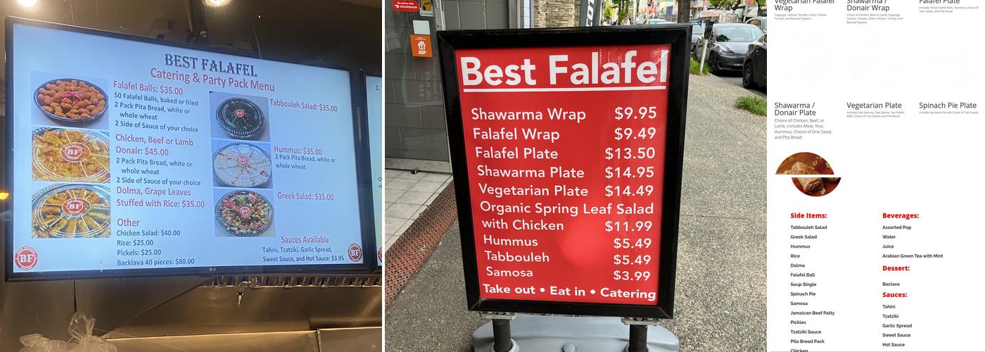Best Falafel Kitsilano Menu