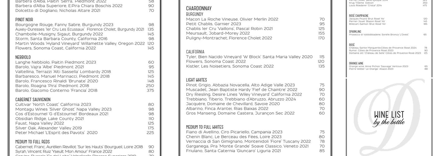 Dante West Village Menu