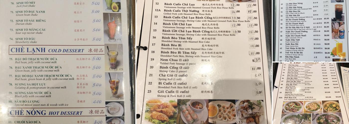 Pho Linh Menu