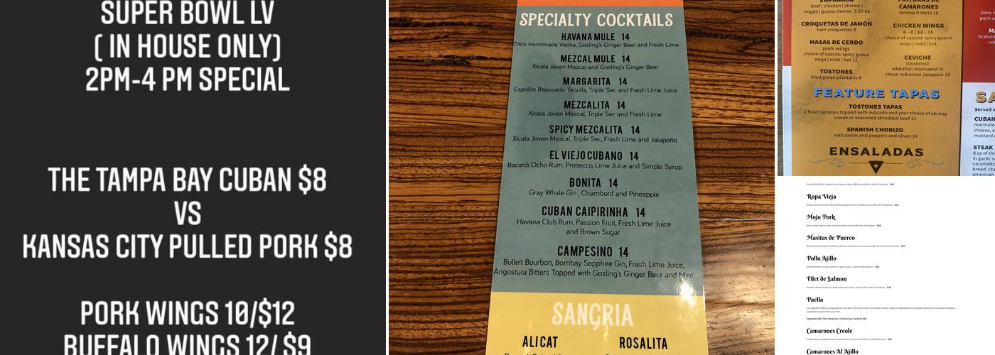 The Cube Inn Menu