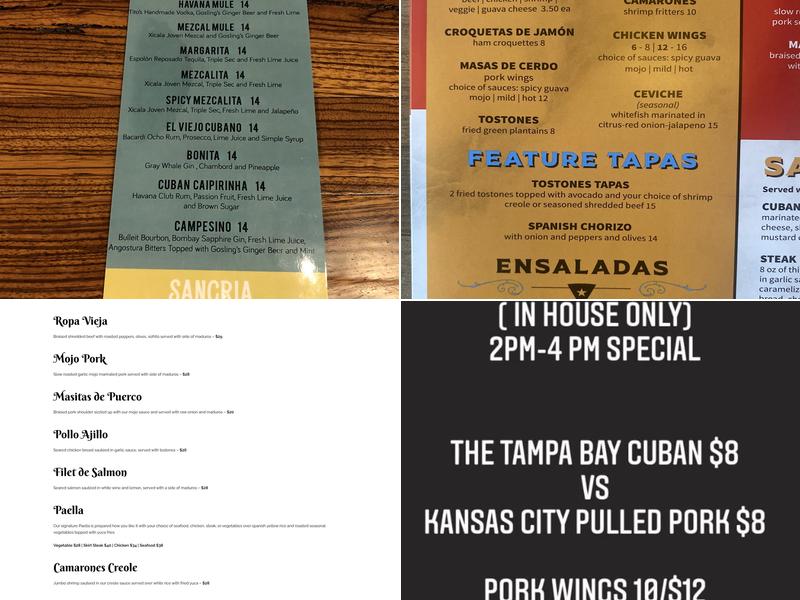 The Cube Inn Menu
