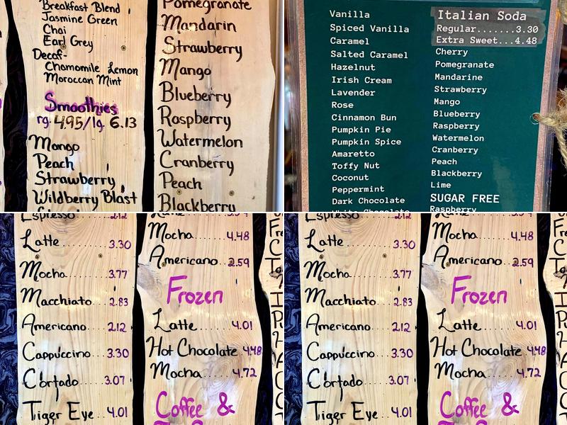 The Tiger Eye Coffee Shop Menu