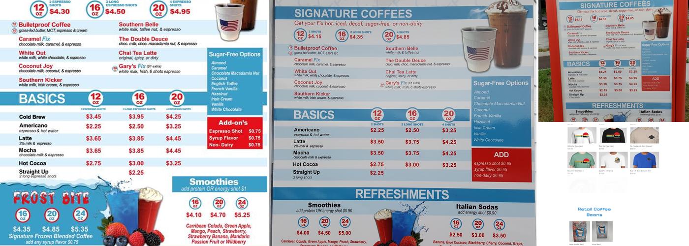 Quick Fix Coffee LLC Menu