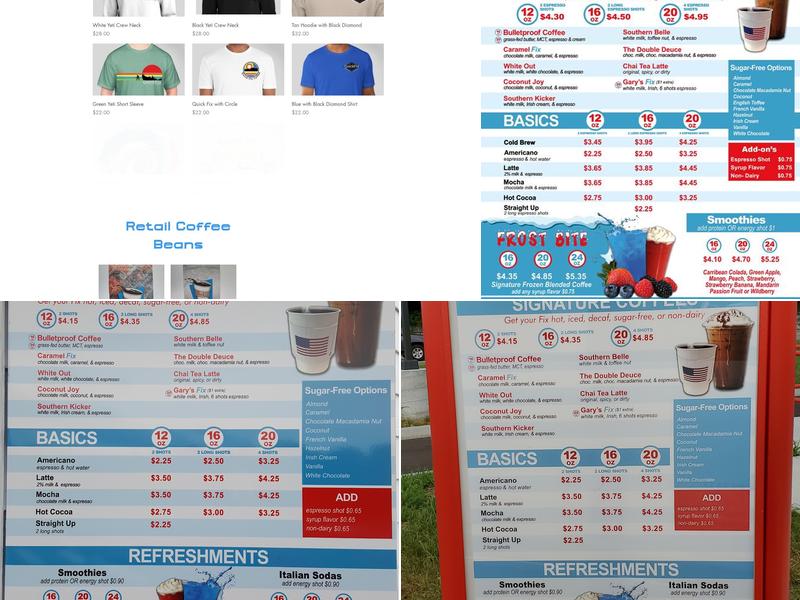 Quick Fix Coffee LLC Menu