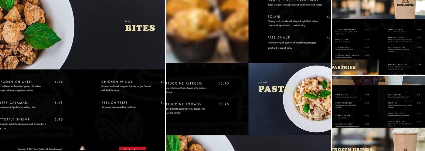Long Coffee Menu