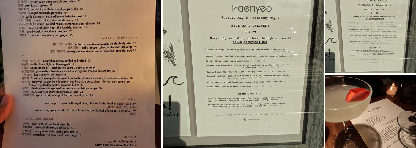 Haenyeo Menu