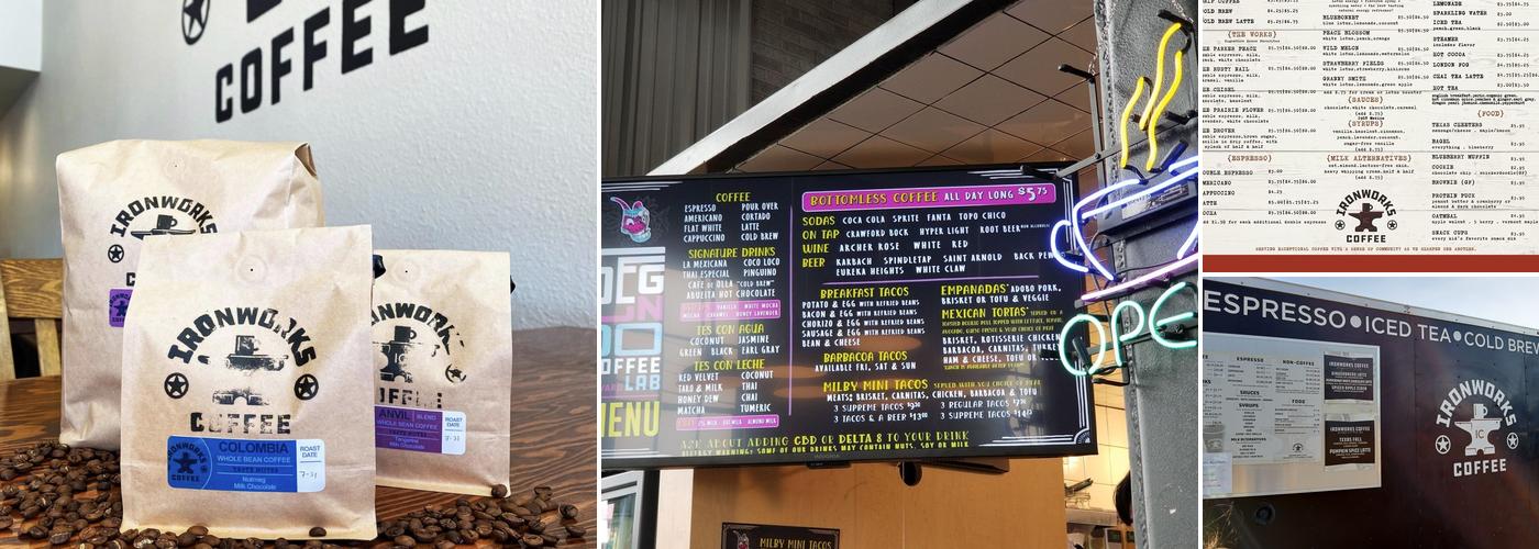 Ironworks coffee Menu