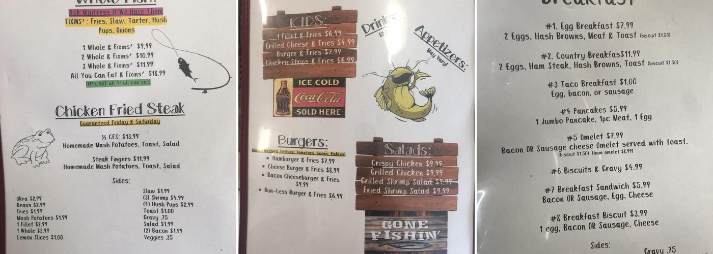 Beckys Place Menu