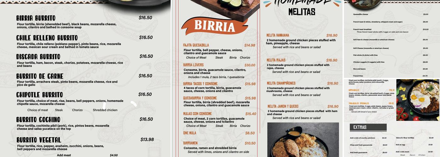El Barril Menu