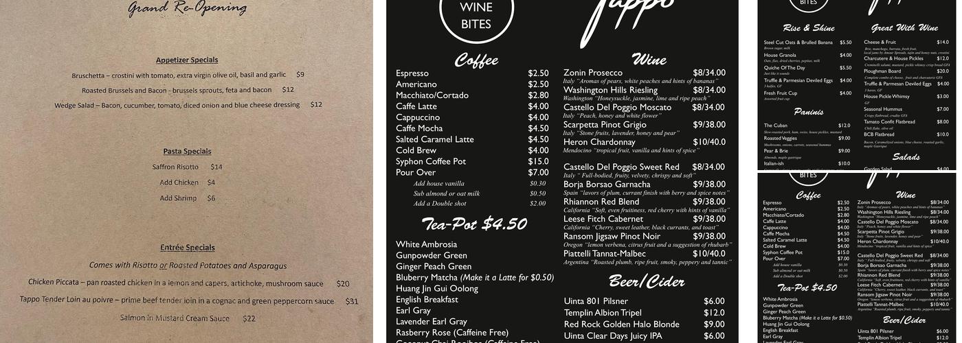 TAPPO Menu