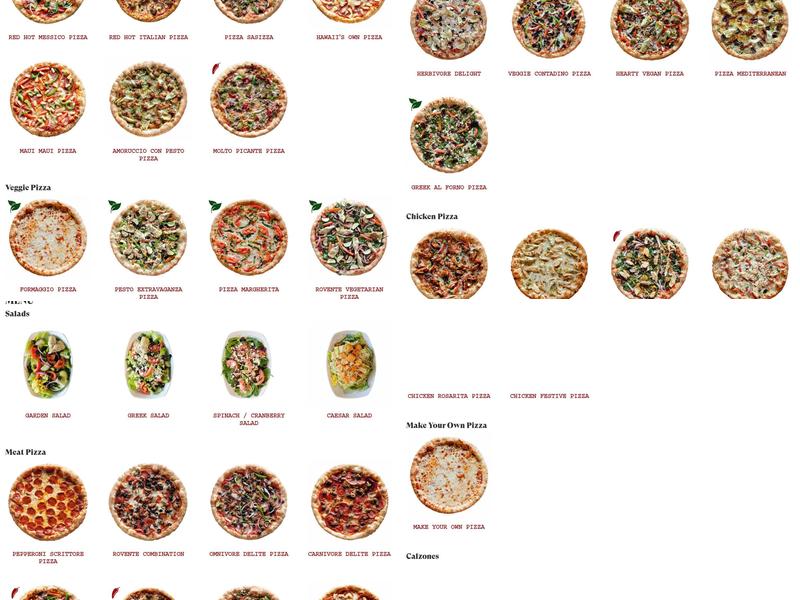 Rovente Pizzeria - Tigard Menu