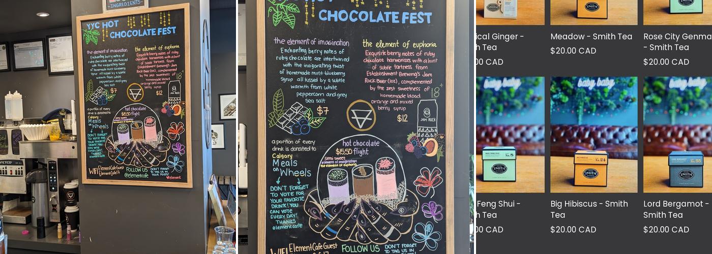 Element Cafe Menu