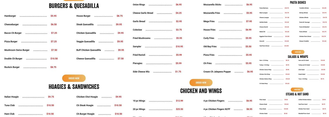 Rocko's Pizza Menu