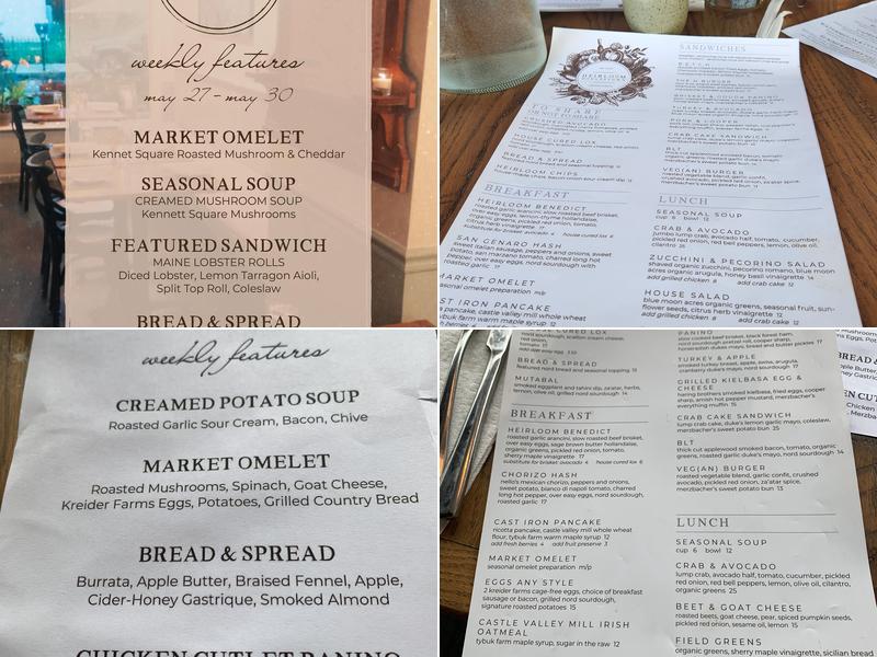 Heirloom Doylestown Menu