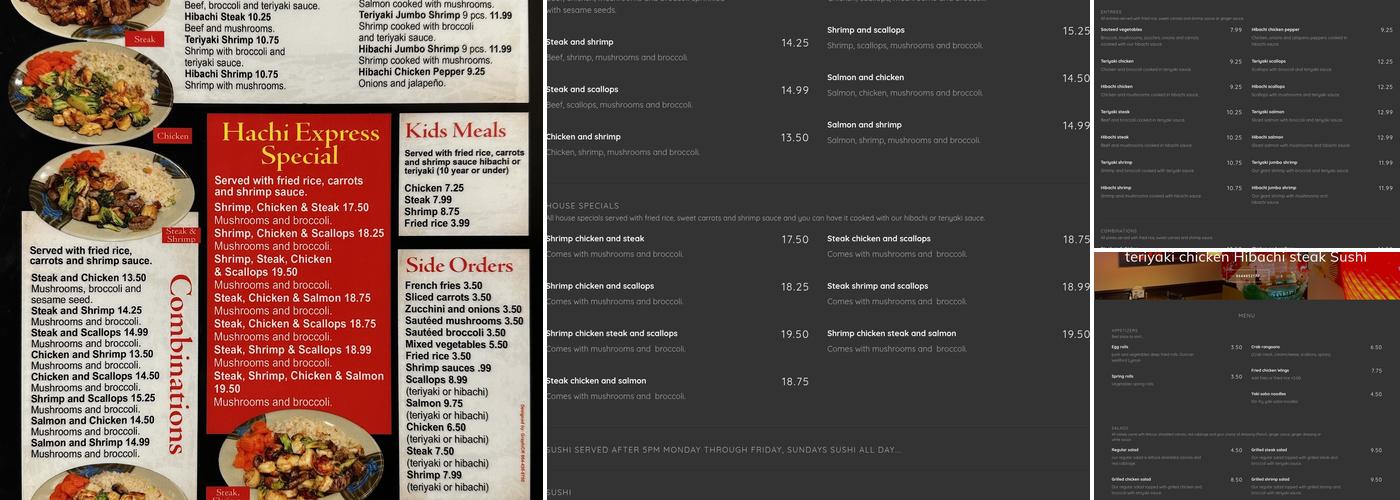 Hachi Express Menu