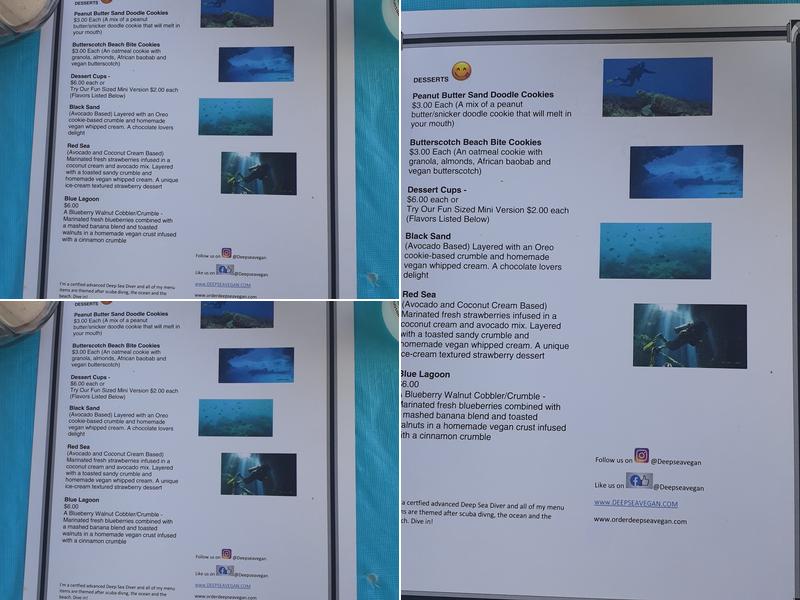 Deep Sea Vegan Menu