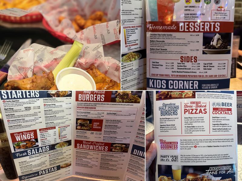 Bubba's 33 Menu