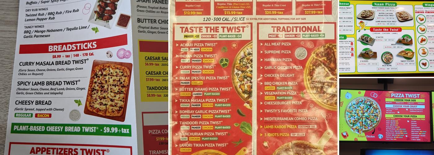 Pizza Twist Menu