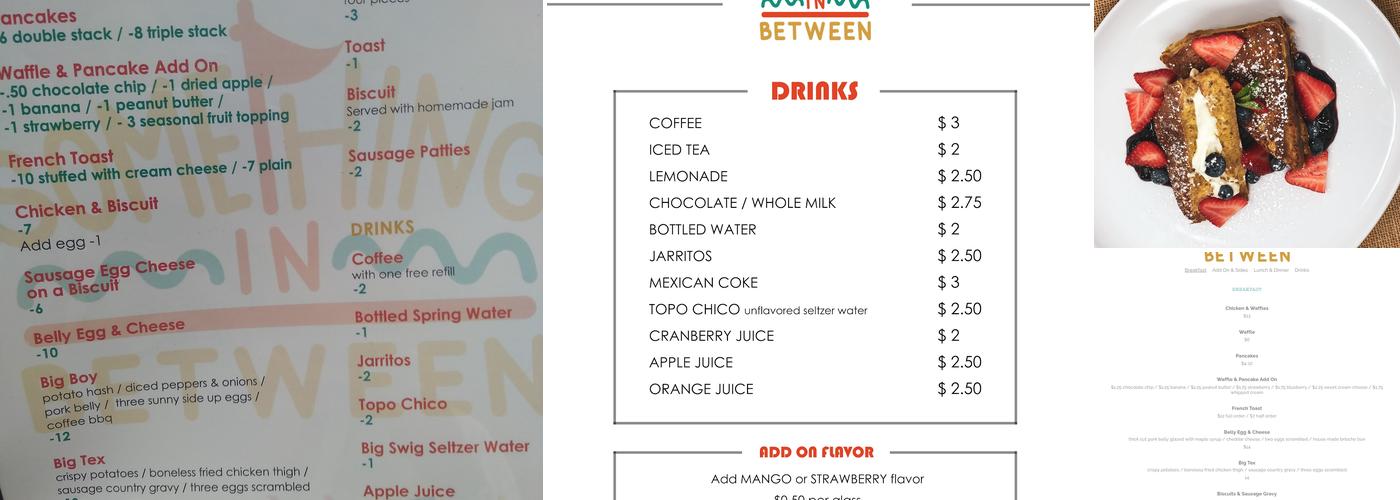 Something In Between Menu