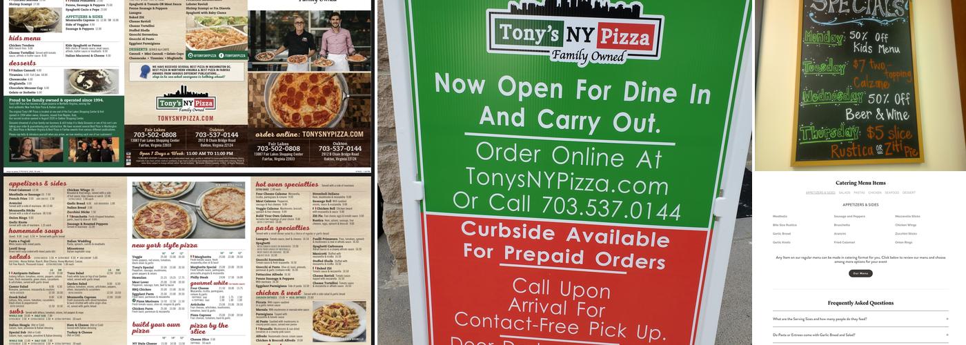 Tony's NY Pizza - Oakton Menu