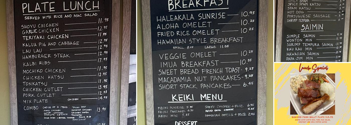Más Pika! Menu