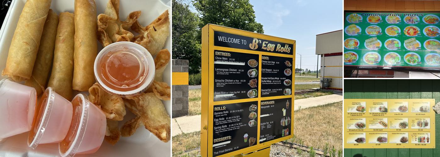B's Egg Rolls drive-thru Menu