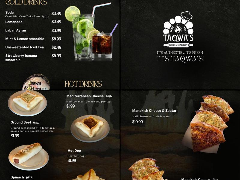 Taqwas Bakery and Restaurant Menu