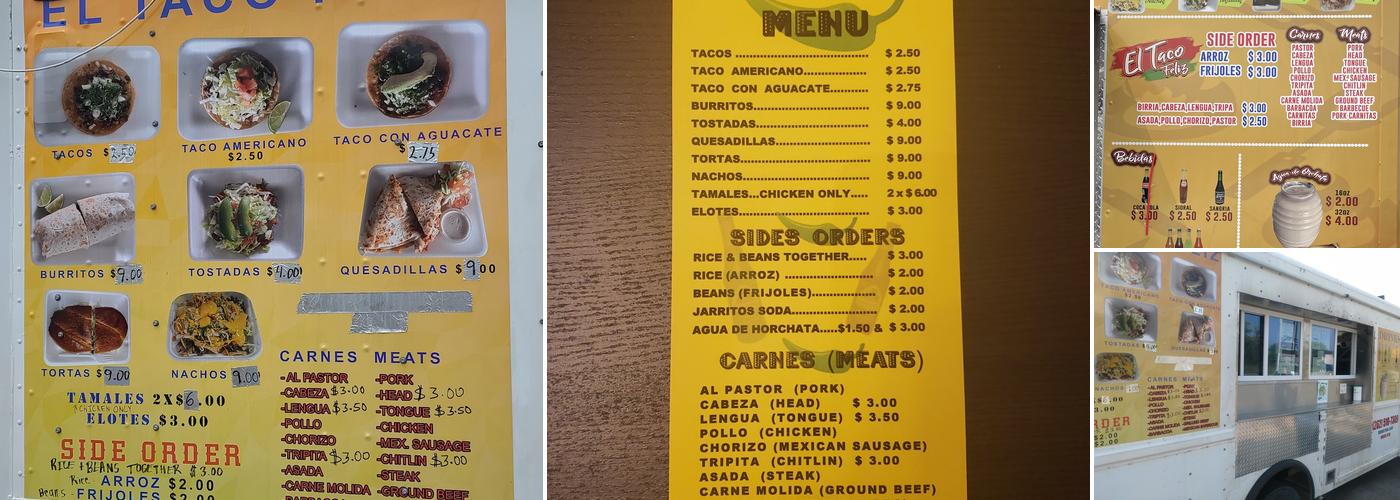 El Taco Feliz #3 Menu