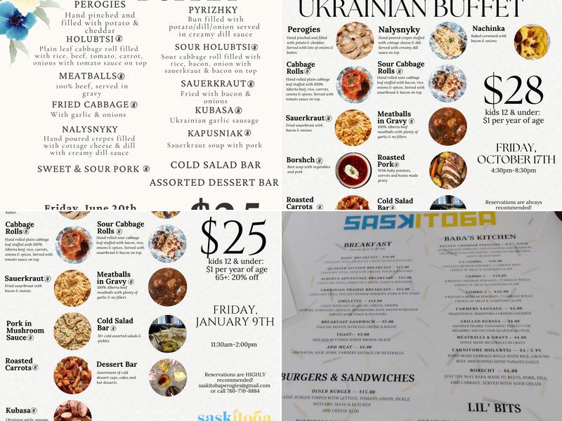 Saskitoba Menu