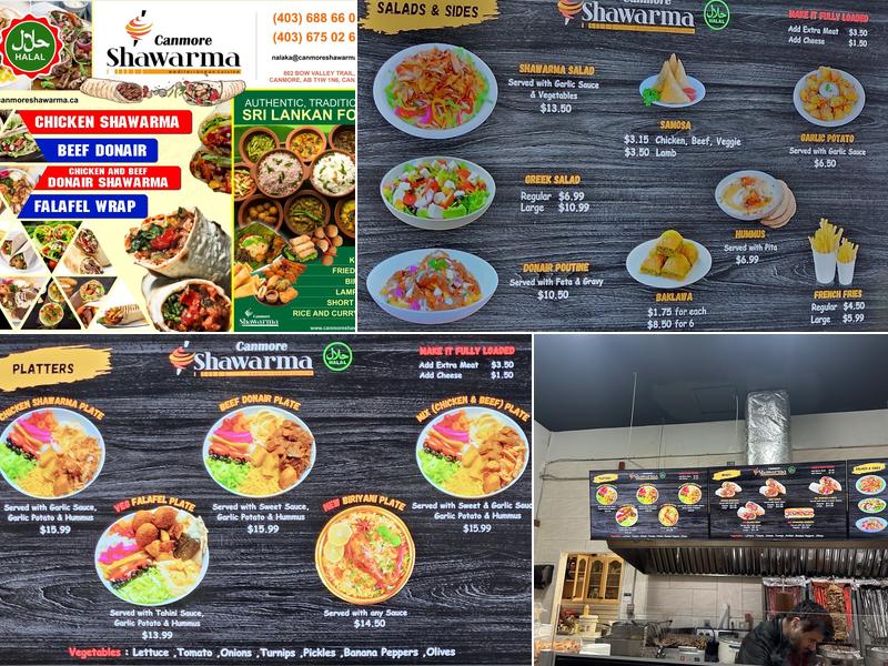 Canmore shawarma Menu