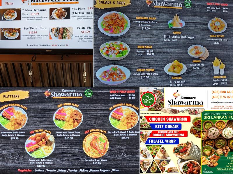 Canmore Shawarma Menu