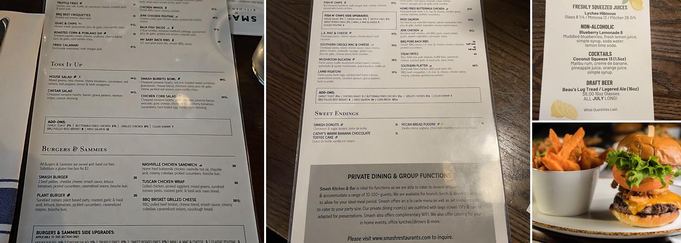 Smash Kitchen & Bar Menu