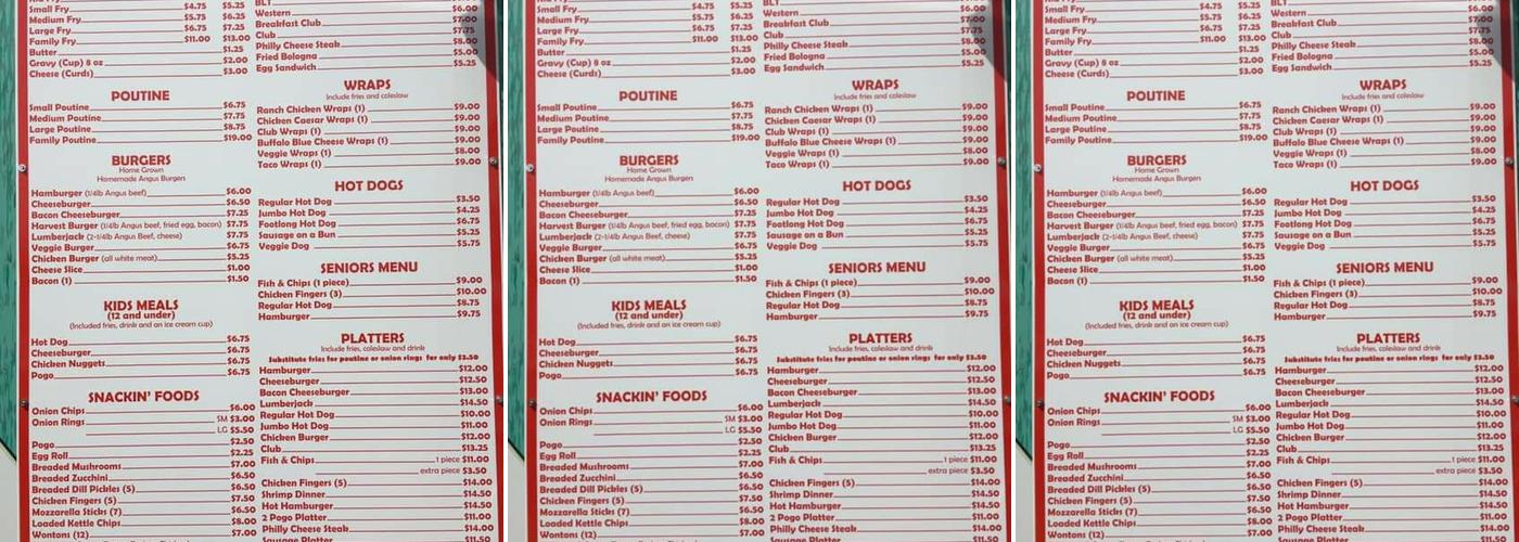 Baker’s Fries Menu