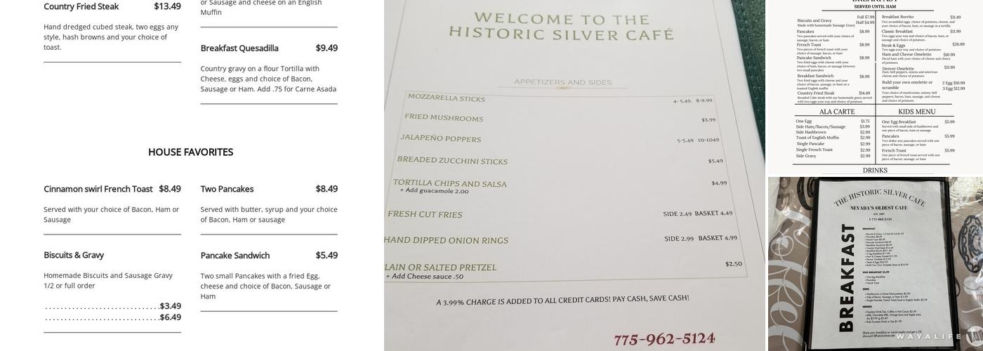 Historic Silver Café Menu