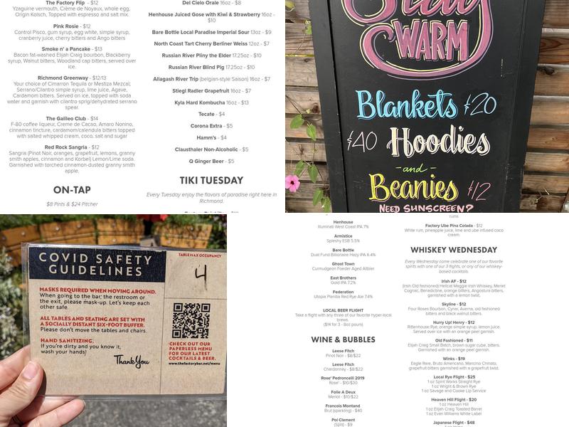 The Factory Bar Menu