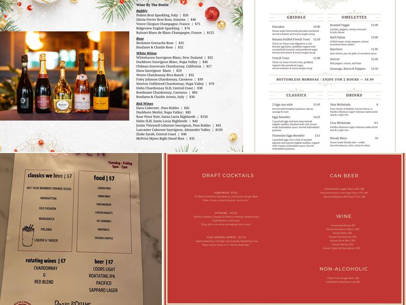 Rocks & Drams Menu