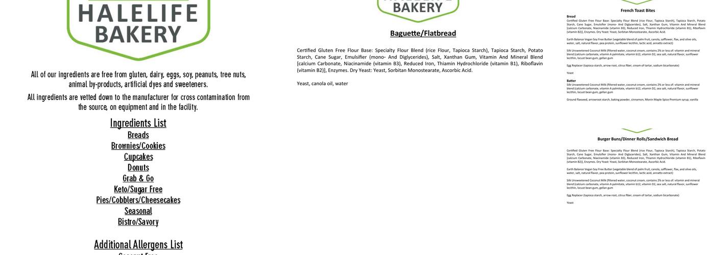 HaleLife Bakery & Bistro Menu